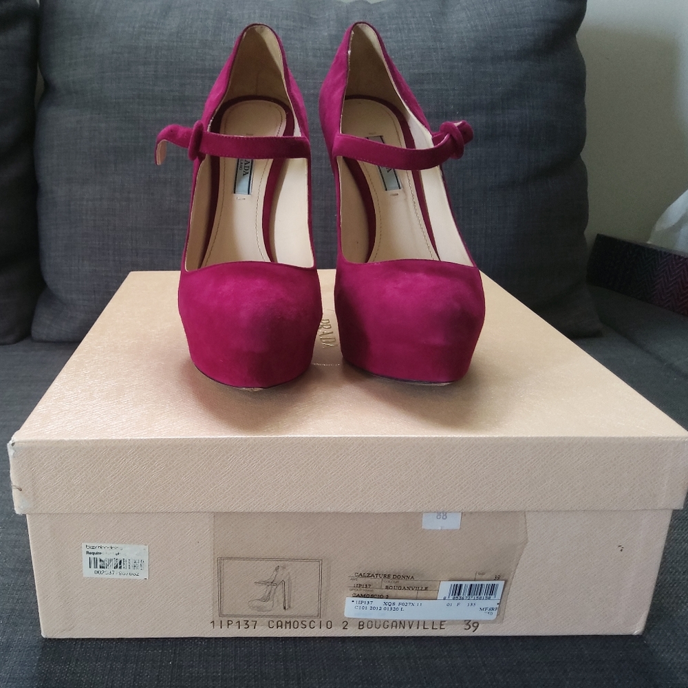 PRADA CAMOSCIO BOUGANVILE suede pumps sz 39